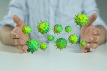 Virus Covid 19-NCP. nCoV denoted is single-stranded protection virus..