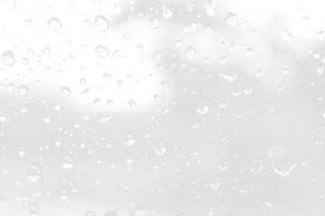 Abstract white background, Raindrops on glass background, Black and white background.