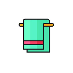 towel icon vector filled outline design. isolated on white background