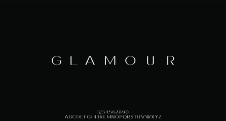 glamour luxury font alphabet vector set