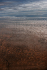 Aerial view of  ground  from airplane 