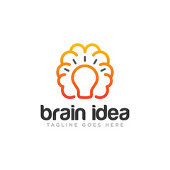 Brain Idea Logo Design Vector
