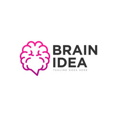 Brain Idea Logo Design Vector