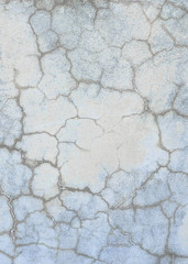 blue cracked stucco on the wall, background