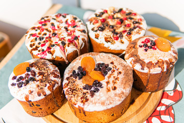 Easter festive tasty cakes paskha