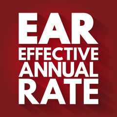 EAR - Effective Annual Rate acronym, business concept background