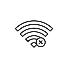 signal icon,offline icon for websites and apps,wifi icon on white background. Flat line vector illustration