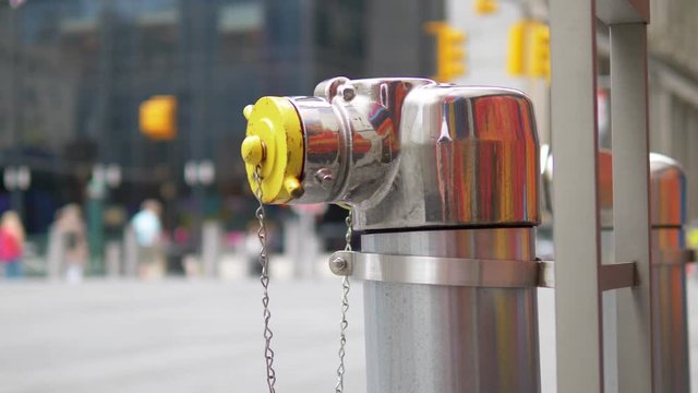 Fire Hydrant on New York city streets in 4K Slow motion 60fps
