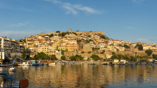 View Of Old Town Of Kavala, East Macedonia And Thrace, Greece.