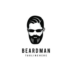 Beard man logo design. Awesome bearded man logo. A man with beard logotype.