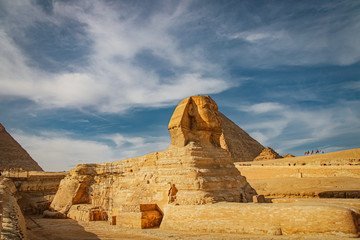 Ancient sphinx and pyramids, symbol of Egypt