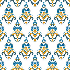Materiał do szycia Oriental ornate elegant seamless pattern. Arabic ornament, background, cover, wallpaper, wrapping paper, tile. Pattern on a transparent background. Stock vector hand drawn illustration.