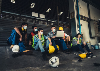 Factory shutdown due to outbreak of Coronavirus Disease 2019 or COVID-19. Concept of economic...