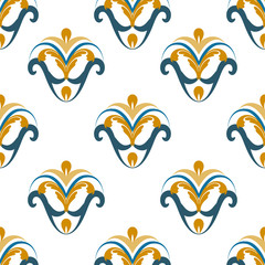 Materiał do szycia Oriental ornate elegant seamless pattern. Arabic ornament, background, cover, wallpaper, wrapping paper, tile. Pattern on a transparent background. Stock vector hand drawn illustration.