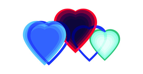 a colorful love heart symbol on white background 
