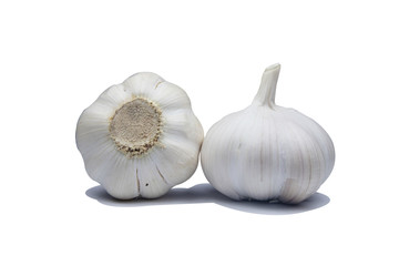 White head garlic, cut back Making the background white