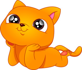 cute cat cartoon on a white background