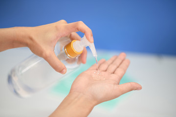 The hand-cleaning gel helps prevent virus infections and epidemics, coronavirus