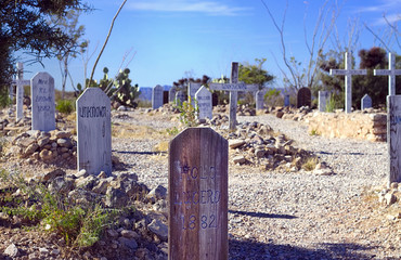 Grave Markers in Desert Cemetery
