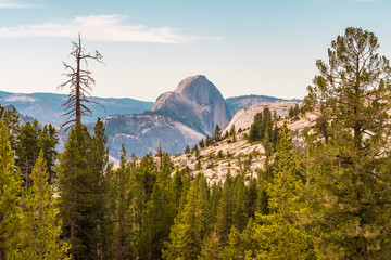 Views of the Half Dome from Olmsted Point in Yosemite National Park, California, USA