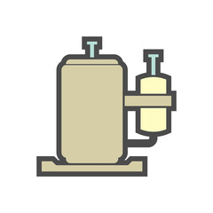 Air conditioner and air compressor part vector icon design on white background.