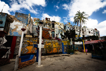 Obraz premium Graffiti wall, Vedado, Havana, Cuba