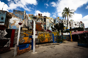 Fototapeta na wymiar Graffiti wall, Vedado, Havana, Cuba