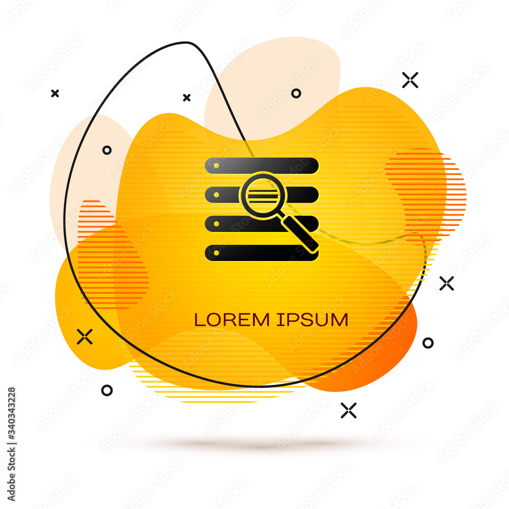 Poster black search in a browser window icon isolated on white background. abstract banner with liquid shap