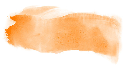 Abstract watercolor background hand-drawn on paper. Volumetric smoke elements. Orange color. For design, web, card, text, decoration, surfaces.