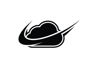 Creative cloud logo with for your corporate designs. Modern isolated vector icon.