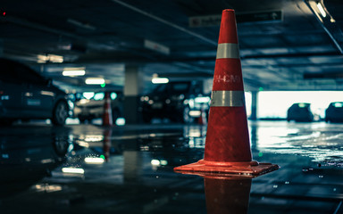 Safety First With Orange Traffic Cone
