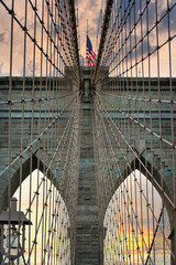 Pont de Brooklyn au soleil couchant