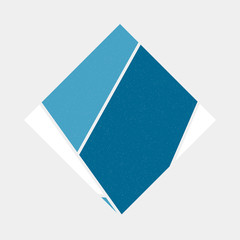 Mondrian style art colorful logo design illustration