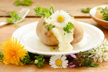 Ofenkartoffel Ofen Kartoffel Quark Creme Kräuterquark Kräuter