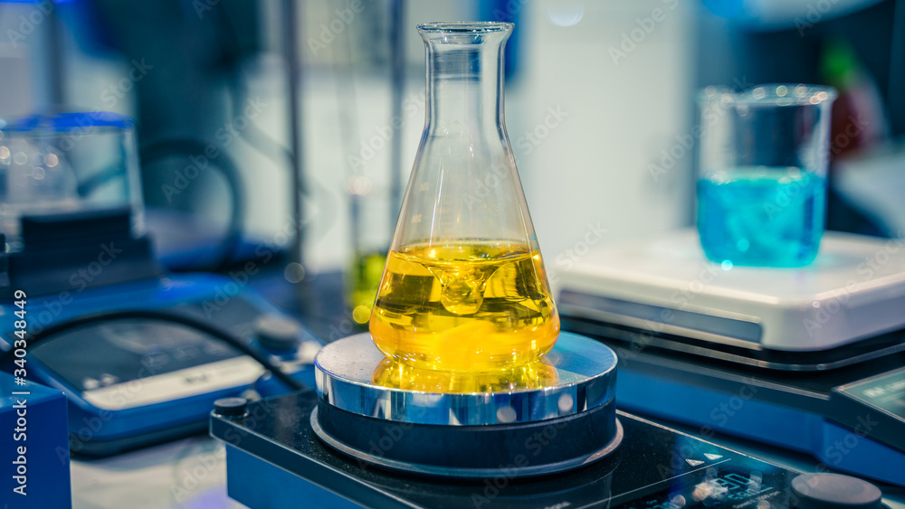 Poster testing tubes in science laboratory
