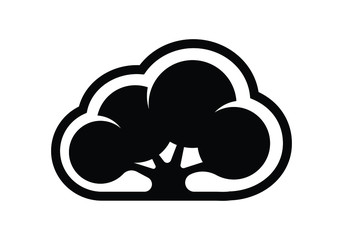 Creative cloud logo with for your corporate designs. Modern isolated vector icon.