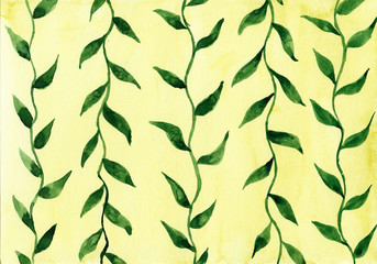 background watercolor wirh green plants