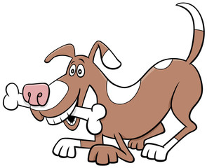 cartoon dog comic animal character with bone