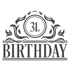 31st  Birthday celebration vintage vector