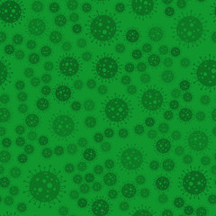 Virus, coronavirus vector seamless green background. COVID-19