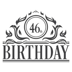 46th Birthday celebration vintage vector