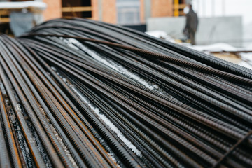 steel pipes in a warehouse