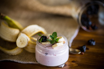 home sweet banana yogurt in a glass jar