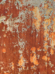 Rusty metal background with streaks of rust. Rust stains. Rystycorrosion. Corroded metal background.