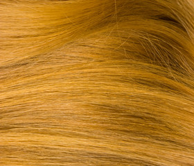 Red hair texture, close up. Hair pattern on a red background.