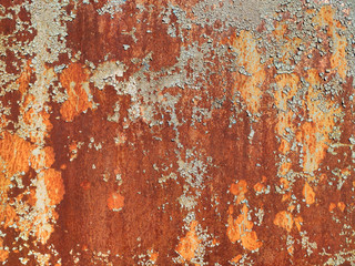 Rusty metal background with streaks of rust. Rust stains. Rystycorrosion. Corroded metal background.