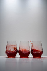 juice splash in a drinking glass