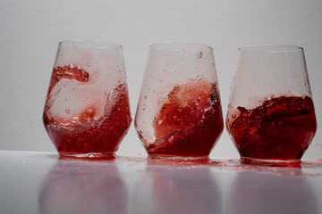 juice splash in a drinking glass