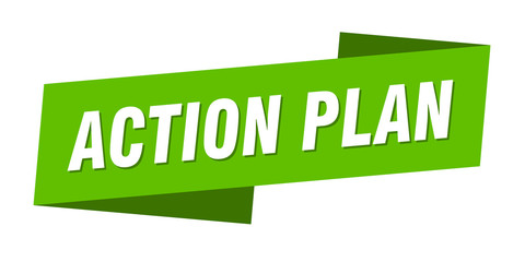 action plan banner template. action plan ribbon label sign