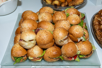 Delicious mini sandwich on plate
